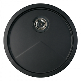 Мойка для кухни KitKraken Spring Carbone noir C-510.9004 круглая 51х51 глуб. 4,6см вып. 3 1/2" (накладная) чёрная