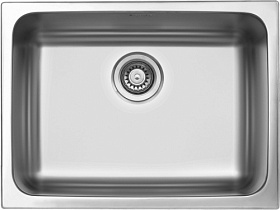 Мойка для кухни TopZero Lotus LTP610.457.GT8K прямоуг. 61х45,7 глуб. 20,3см (толщ.0,8мм) вып. 3 1/2" (врезная) серебристый