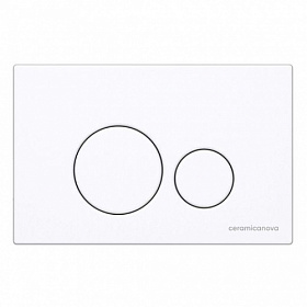 Кнопка смыва (клавиша) для инсталляции Ceramica Nova Round прямоугольная c кругл.кнопками белая CN001W Водяной
