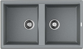 Мойка для кухни Omoikiri Tedori 86-2-GR 4993572 прямоуг. 86х51 глуб. 20см вып. 3 1/2" (врезная) leningrad grey