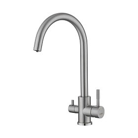Смеситель для кухни (мойки) Haiba HB819 HB76819 с переключ.для фильтра питьевой воды сатин нерж. сталь