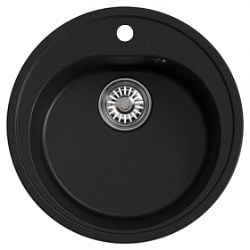 Мойка для кухни Mixline ML-GM11 551829 круглая 50х50 глуб. 18см вып. 3 1/2" (врезная) ультра-черный