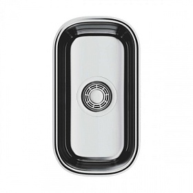 Мойка для кухни Omoikiri Omi 20-U-IN 4997022 овальная 36,5х20 глуб. 13см (толщ.0,8мм) вып. 3 1/2" (подстольная) нержавеющая сталь