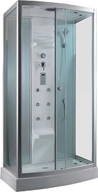 Душевая кабина 110х95х230 Timo Lux TL-1501 прямоугольная прозр.дверки хром проф. задн.стенки мат.стекло верхн.душ, гм вертик.