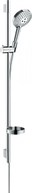 Душевая стойка с лейкой и шлангом Hansgrohe Raindance Select S 120 3jet PowderRain 1008 мм d125 мм круглая 3-х реж. с мыльницей 27667000 хром