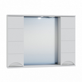 Зеркало-шкаф СаНта Родос 100 белое с полочкой LED подсветка 106018 Водяной