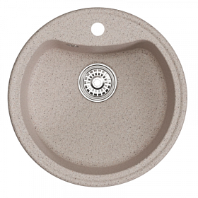 Мойка для кухни Mixline ML-GM09 551793 круглая 51х51 глуб. 19см вып. 3 1/2" (врезная) песочная