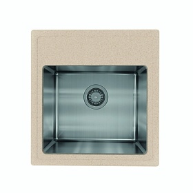 Мойка для кухни Florentina Комби 480 21.455.B0480.107 прямоуг. 48х51 глуб. 23см (толщ.1мм) вып. 3 1/2" (врезная) песочная
