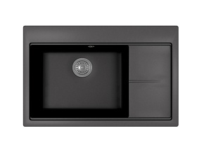 Мойка для кухни Florentina Россана 780 20.500.C0780.302 прямоуг. 78х51 глуб. 20см вып. 3 1/2" (врезная) крыло справа антрацит