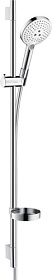 Душевая стойка с лейкой и шлангом Hansgrohe Raindance Select S 3jet 1008 мм d120 мм круглая 3-х реж. с мыльницей 26631400 хром